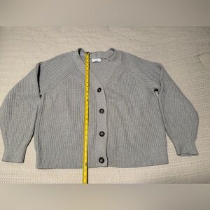 Old Navy Grey Ribbed Button Front Cardigan